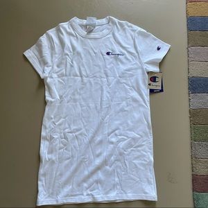 Champion White Cotton T-Shirt Dress size Small
